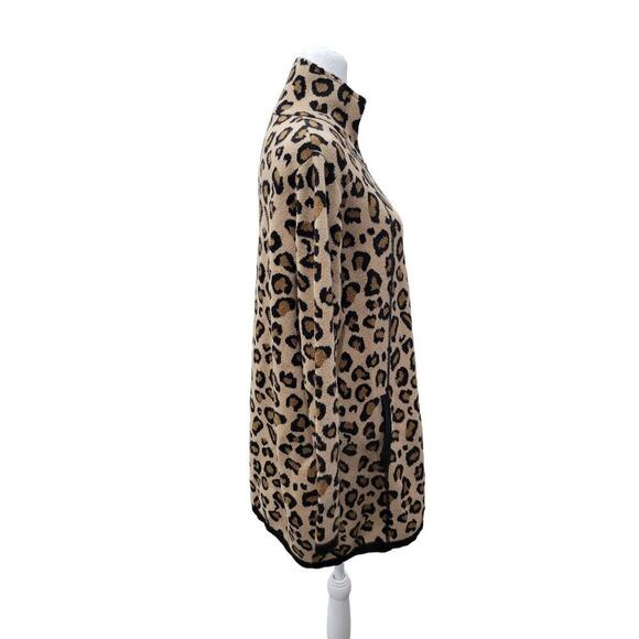 Rachel Zoe Women's Animal Print Sweater Size 1x Longline Zip Up Cardigan Cheetah - Picture 10 of 11